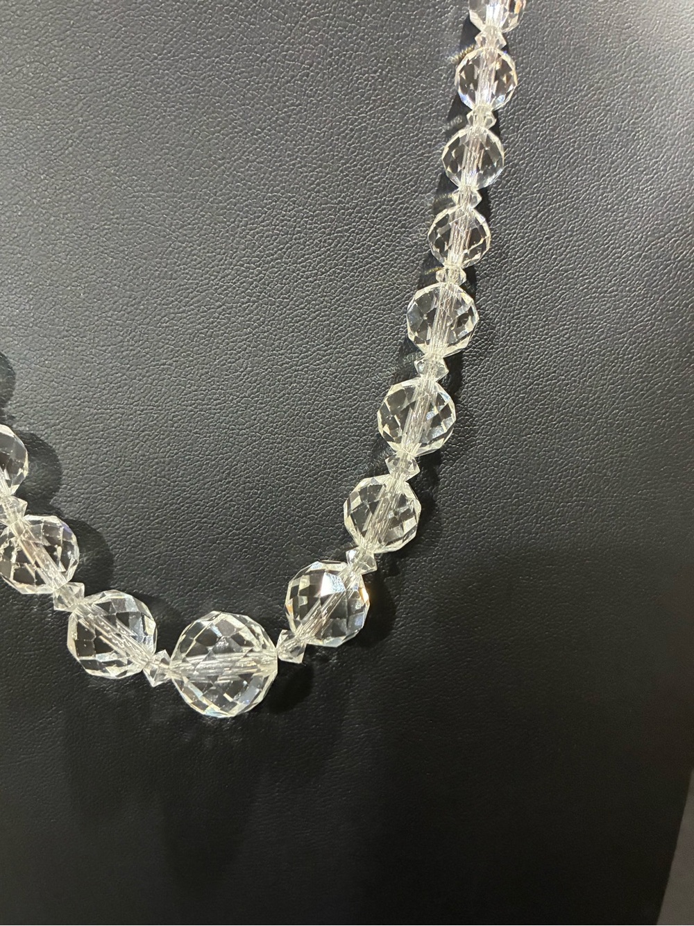 Antique Faceted Glass or Quartz? Beaded Necklace - Picture 4 of 7
